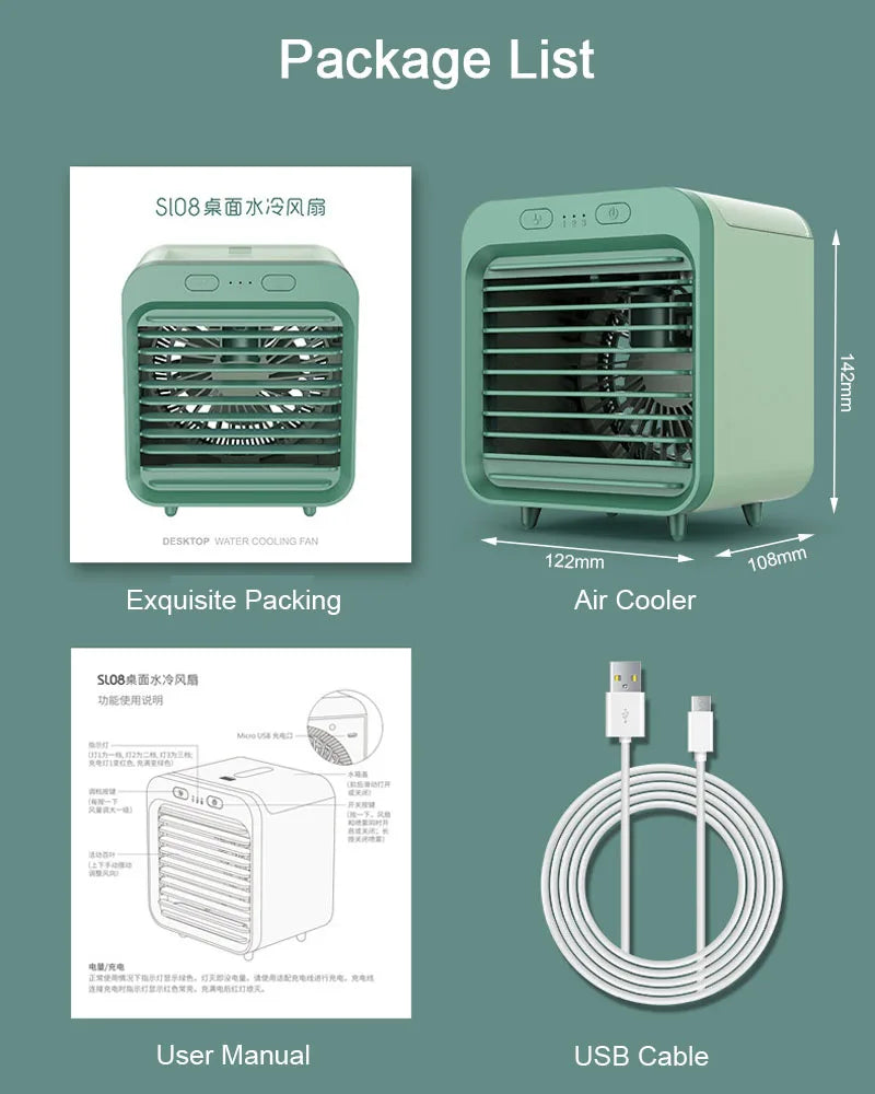 Ventilador Climatizador Portátil USB con Depósito de Agua | IceVibes