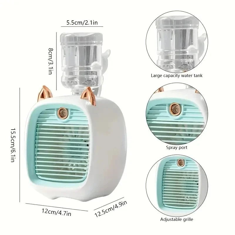 Mini Ventilador USB Humidificador de Escritorio con Spray | IceVibes