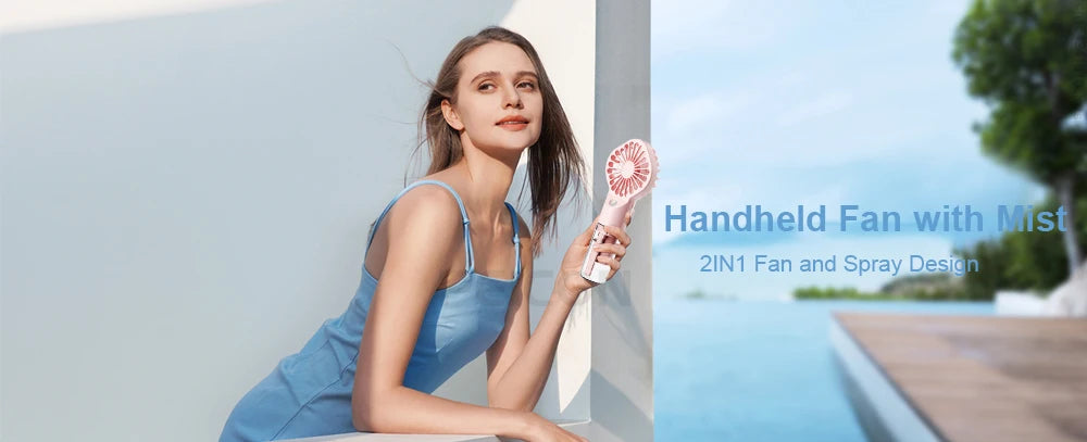 Ventilador de Mano Portátil con Spray de Agua Recargable | IceVibes