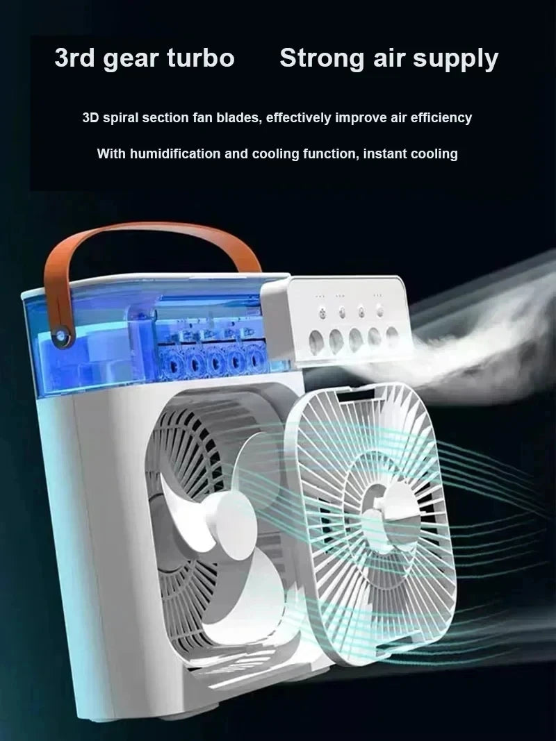 Mini Aire Acondicionado USB 3 en 1 con LED y Humidificador | IceVibes