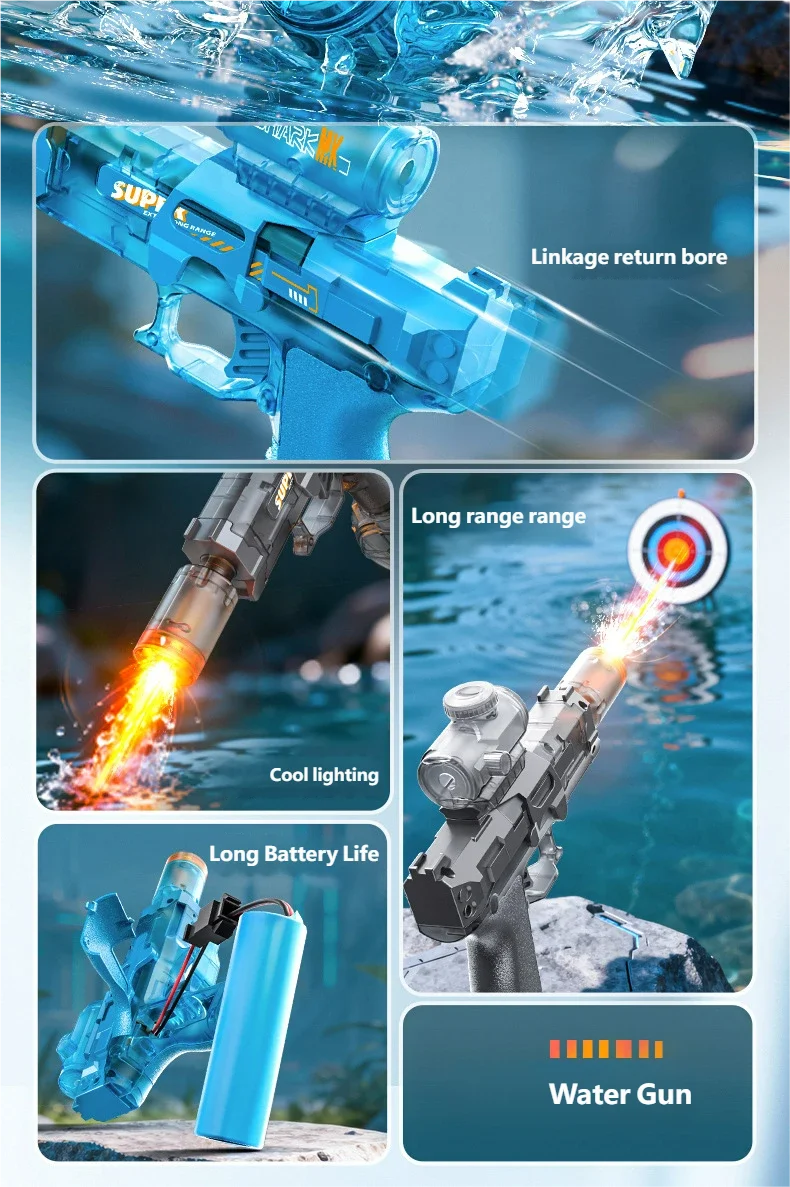 Pistola de Agua Eléctrica Automática con Luces LED | IceVibes