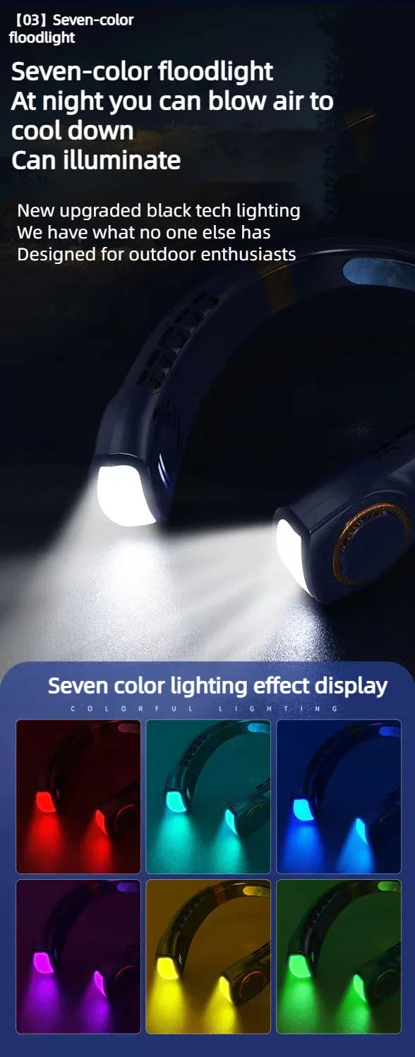 Ventilador de Cuello Sin Aspas con Placas de Frío y LED | IceVibes