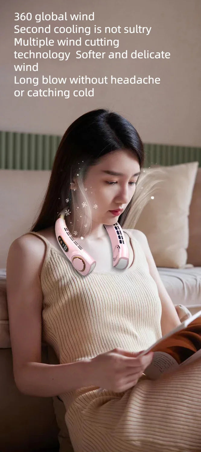 Ventilador de Cuello Sin Aspas con Placas de Frío y LED | IceVibes
