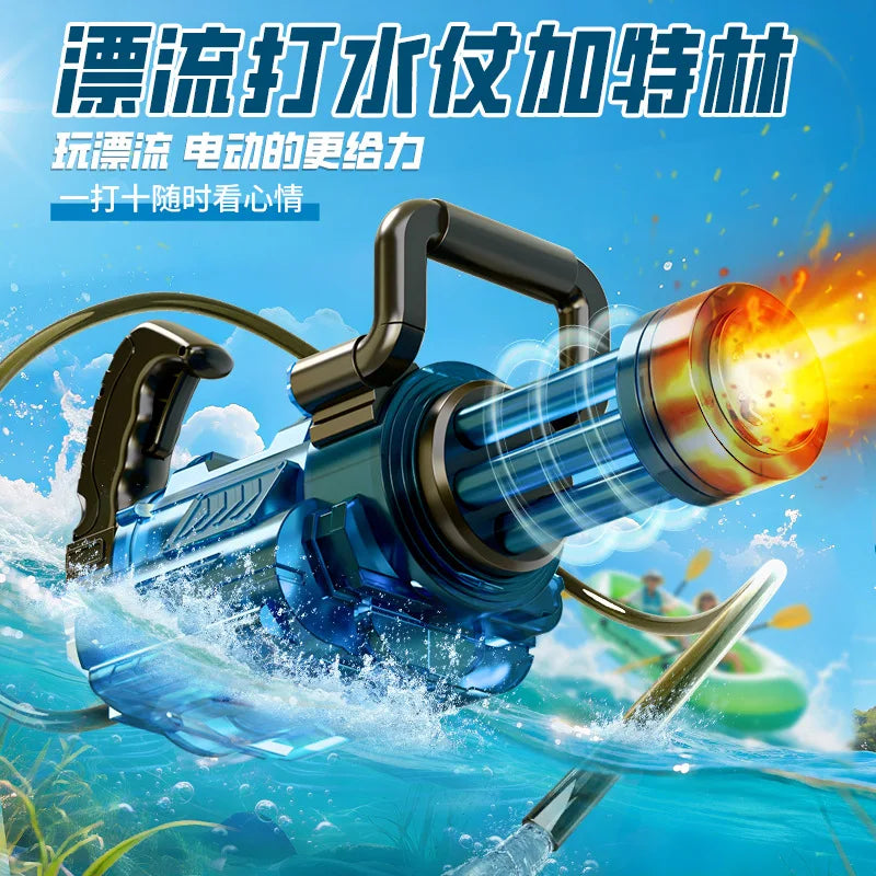 Pistola Gatling Giratoria de Agua Gran Capacidad con Mochila | IceVibes