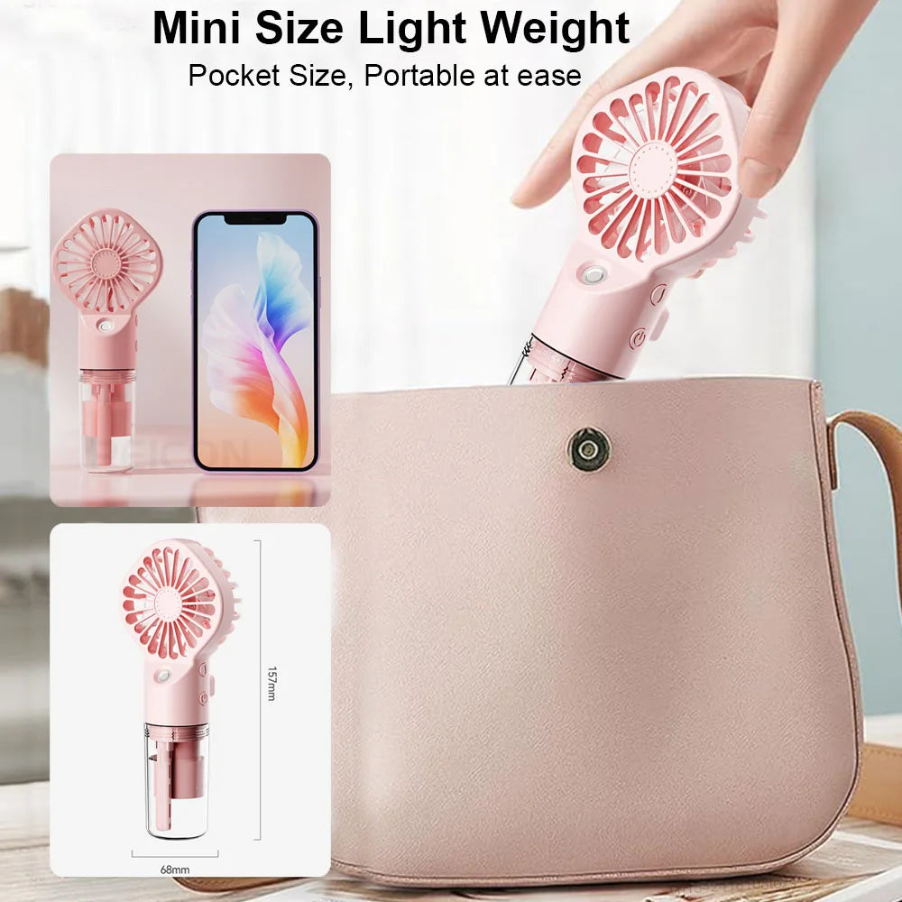 Ventilador de Mano Portátil con Spray de Agua Recargable | IceVibes