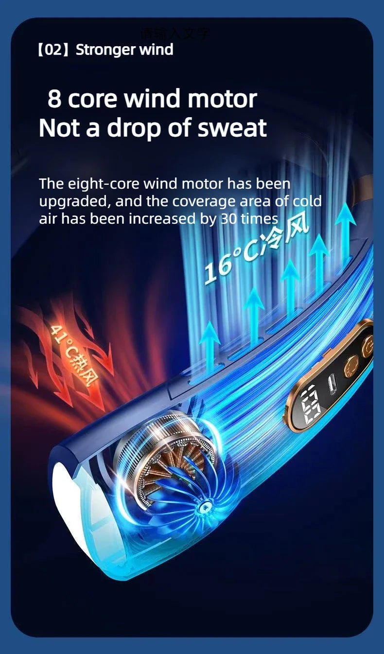 Ventilador de Cuello Sin Aspas con Placas de Frío y LED | IceVibes