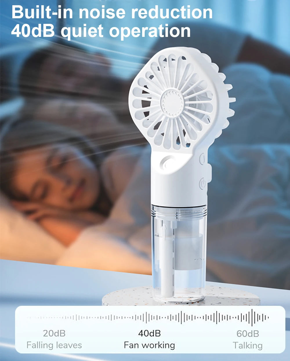 Ventilador de Mano Portátil con Spray de Agua Recargable | IceVibes